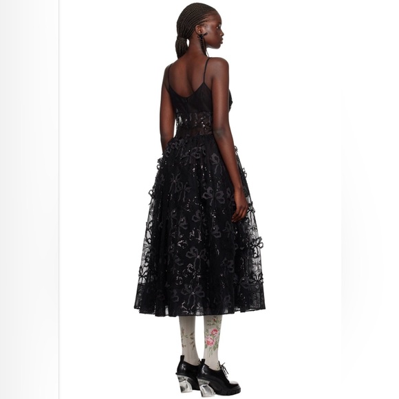 Simone Rocha Bow Sequin Embroidered Sheer Tutu Midi Dress - Picture 4 of 11